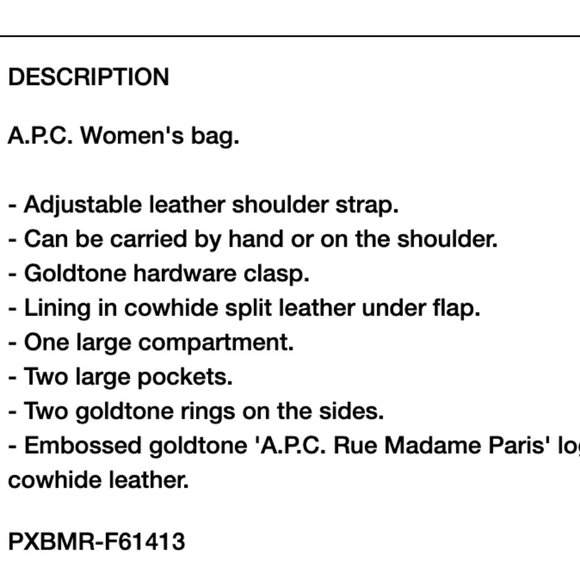 A.P.C. Black Crossbody Bag with Gold Accents - Picture 10 of 10